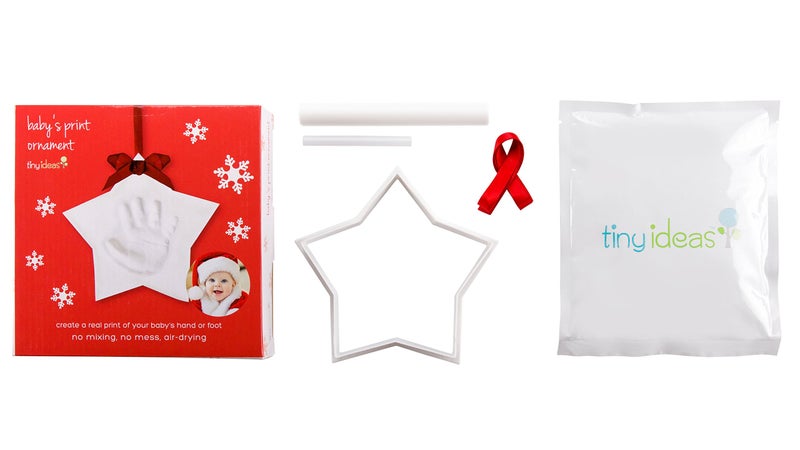Tiny Ideas Newborn Star Babyprints Ornament, Baby's First Christmas Holiday Keepsake, Newborn Handprint or Footprint Clay Kit, Easy No-Bake DIY Impression, Gender-Neutral Baby Gift - Image 2
