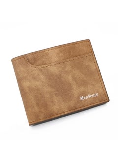 MenBense Men's Short Wallet Simple Frosted Pu Men's Large Capacity Multi-card Coin Bag Men's Money Clip  - Image 1