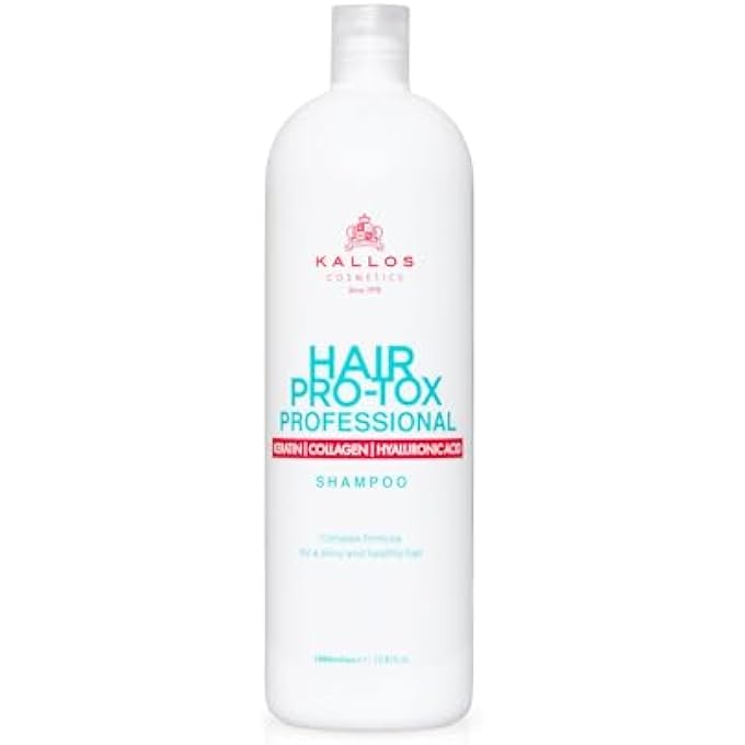 Kallos HAIR PROTOX SHAMPOO WITH KERATIN COLLAGEN AND HYALURONIC ACID, WHITE, 1L - Image 1