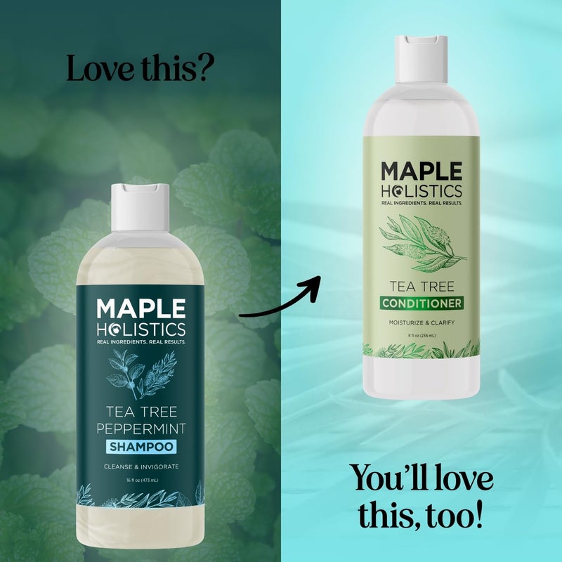Maple Holistics Rosemary Tea Tree Mint Shampoo - Clarifying Shampoo for Build Up and Flakes with Deep Cleansing Peppermint Oil and Tea Tree Essential Oil for Dry Scalp Treatment - Paraben & Sulfate Free (16oz) - Image 5