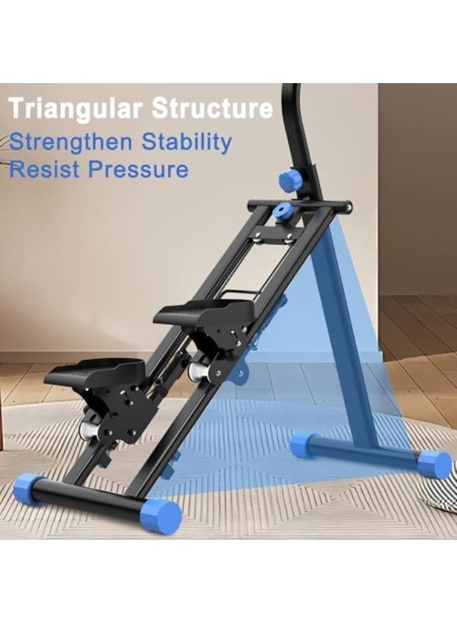 والالا جهاز صعود الدرج للترقية المنزلية، جهاز تمرين عمودي لكامل الجسم، معدات لياقة بدنية مع إطار ثابت ومقبض قابل للتعديل وقابل للطي، أزرق - Image 3