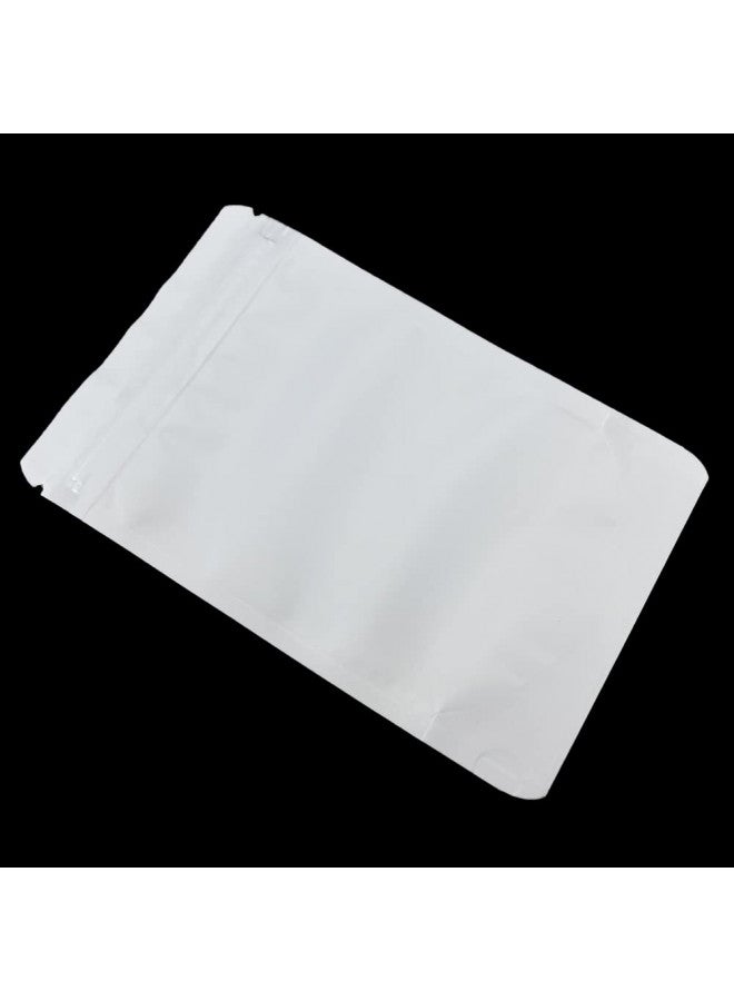 PABCK 50 Pieces 4.3x6.3 inch(Inside Size 3.5x3.9 inch) Stand-Up Resealable Heat Seal Bags 3.55mil Thick Frosted White Foil Sealed Bags for Zip Packaging Lock Food Storage Pouch - Image 4