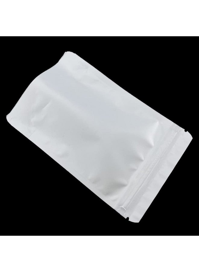 PABCK 50 Pieces 4.3x6.3 inch(Inside Size 3.5x3.9 inch) Stand-Up Resealable Heat Seal Bags 3.55mil Thick Frosted White Foil Sealed Bags for Zip Packaging Lock Food Storage Pouch - Image 3