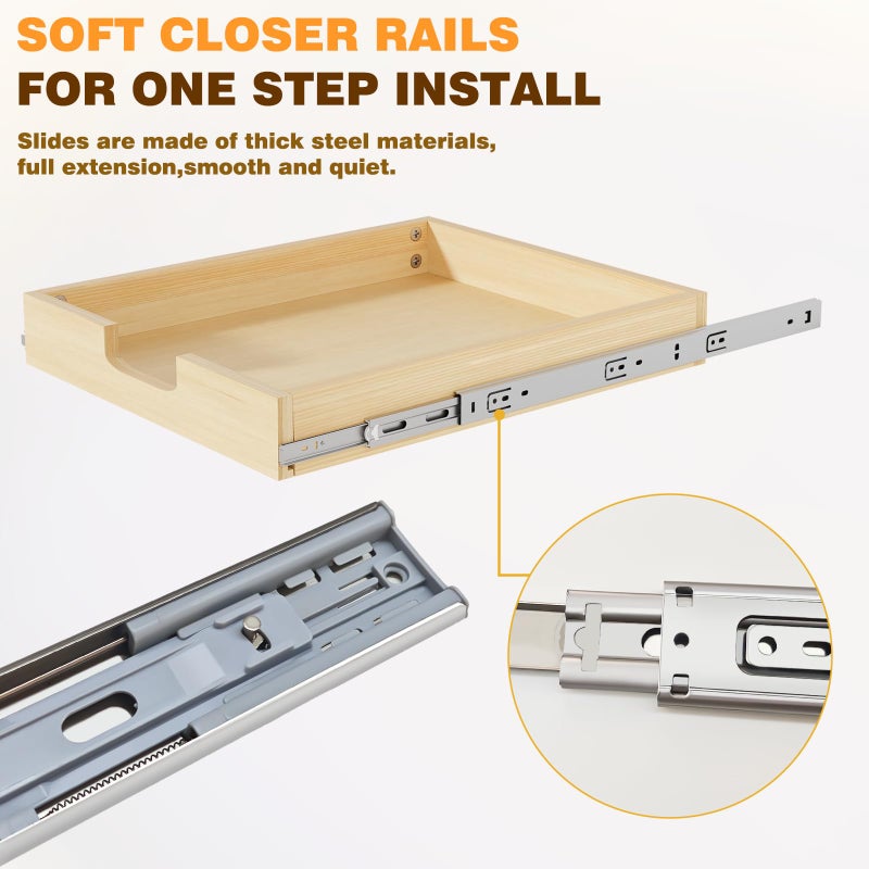 Grehitk Pullout Cabinet Organizer, 11''WÃ—21''DÃ—3''H Slide Out Shelves for Kitchen Cabinets, Pull out Drawers for Kitchen Cabinets, Pantry, Bathroom, & Storage Organization - Image 3