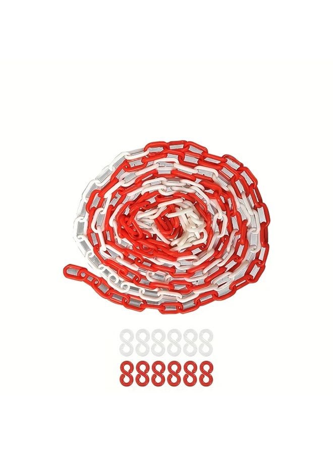 Red White Heavy Duty Safety Barrier Chain 4m 13ft For Crowd Control Parking Construction - Image 2