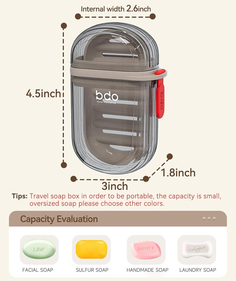 Doter Travel Soap Case, Leakproof Soap Container with Lid, Portable Bar Soap Holder for Traveling, Soap Dish for Bathroom, Shower, Gym, School, Camping, Vacation, Outdoor-Transparently - Image 4