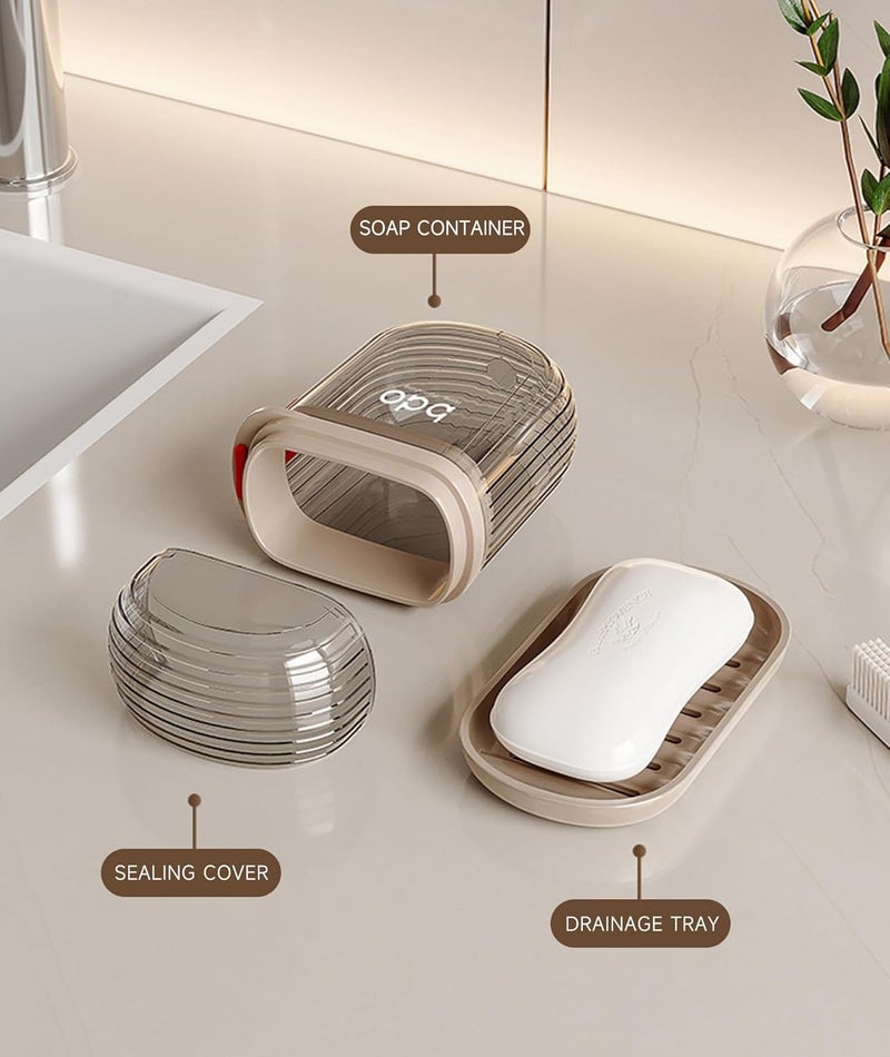 Doter Travel Soap Case, Leakproof Soap Container with Lid, Portable Bar Soap Holder for Traveling, Soap Dish for Bathroom, Shower, Gym, School, Camping, Vacation, Outdoor-Transparently - Image 3