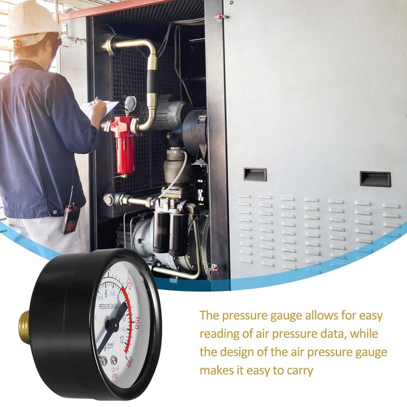 Vertical Dial Air Compressor Pressure Gauge Compact Accurate Measurement Tool - Image 3