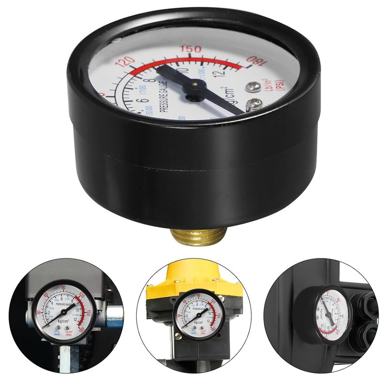 Vertical Dial Air Compressor Pressure Gauge Compact Accurate Measurement Tool - Image 5