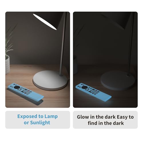 AKSHFETH Silicone Cover for TCL RC813A Remote 2025 QM6K Series Remote Silicone Protective Skin Case Anti-Slip Cover with Lanyard(Luminous Blue) - Image 3