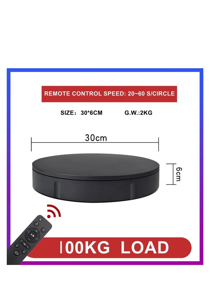 Xria 30cm Degree Auto 360 Rotating Turntable Multi-Angle Photography Display With Remote Control(Black) - Image 5