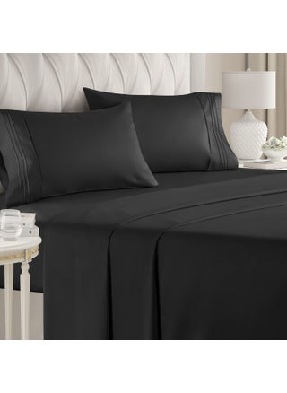 King Size Sheet Set - Breathable & Cooling Sheets - Hotel Luxury Bed Sheets - Extra Soft - Deep Pockets - Easy Fit - 4 Piece Set - Wrinkle Free - Comfy - Black Bed Sheets - Kings Sheets - 4 PC - pzsku/Z92FE9C5EE8A01CDD7C84Z/45/1749651222/7e51bd0f-a4a3-4656-ab61-69c56fa8eb27
