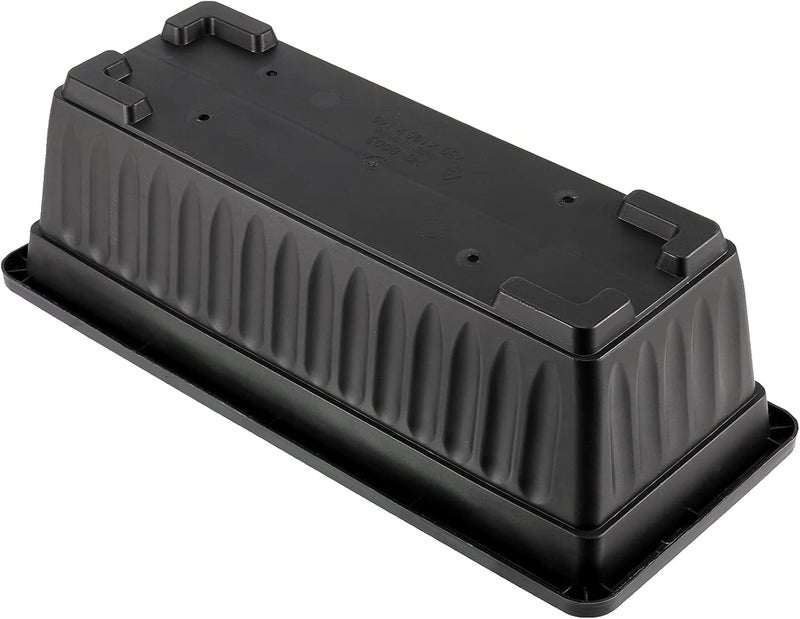 HAKZEON 6 Pack 17 Inches Plastic Flower Box Planters with Trays, Countryside Flower Window Boxes with 30 Plant Labels, Black Rectangular Vegetable Planters for Windowsill, Porch, Balcony, Garden - Image 4