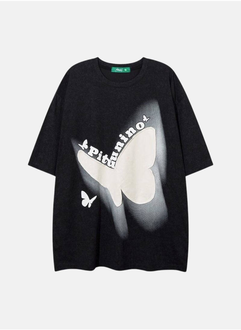 Thirty-One Black Butterfly printed oversized t-shirt  - Image 1