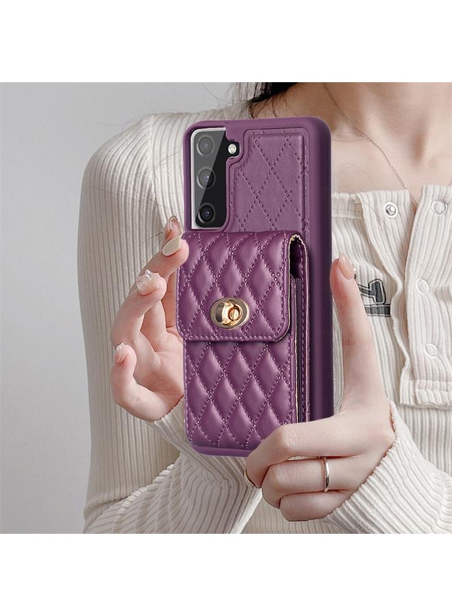 اس-توب جراب لهاتف Samsung Galaxy S21 FE 5G، جراب هاتف جلدي عمودي على شكل معينات - Image 2