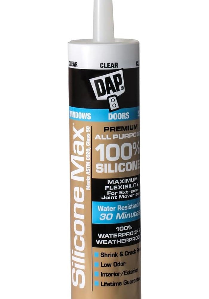 DAP Silicone Max Premium All Purpose 100% Silicone Clear Sealant - 10.1 oz - Image 1