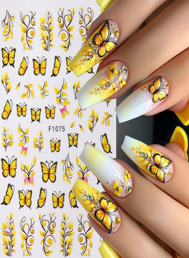 7 Sheets Flower Nail Art Sticker Decals Butterfly Sunflower Bee Floral Design Self Adhesive Decals Nail Art Supplies Manicure Decorations - Image 5