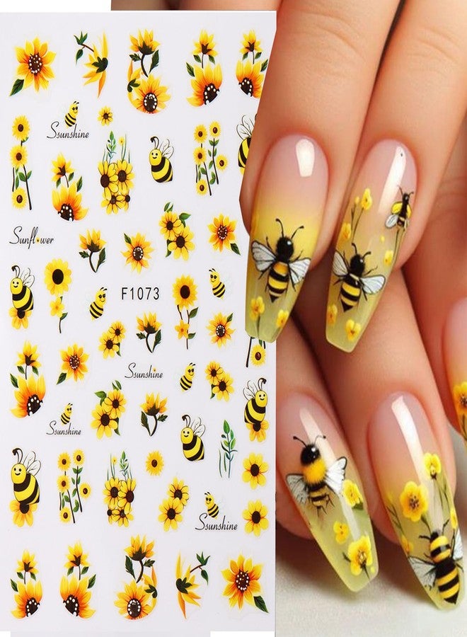 7 Sheets Flower Nail Art Sticker Decals Butterfly Sunflower Bee Floral Design Self Adhesive Decals Nail Art Supplies Manicure Decorations - Image 4