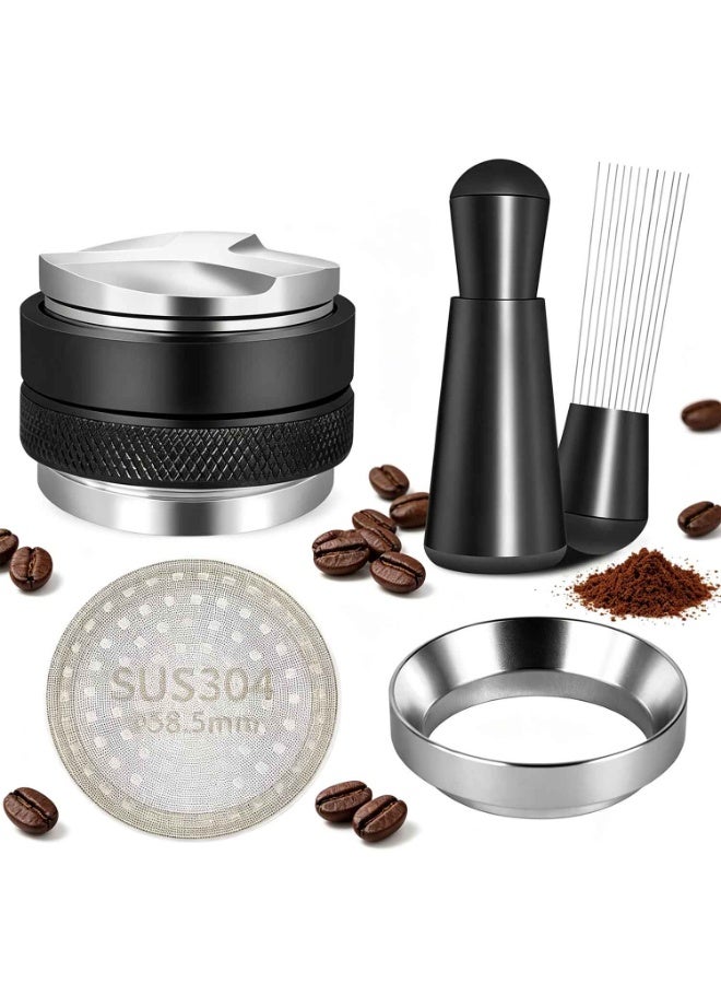 51mm Espresso Accessories Kit, Coffee Distributor and Tamper Leveler, WDT Tool and Dosing Funnel Set Fits 51 mm Espresso Machines - Image 1