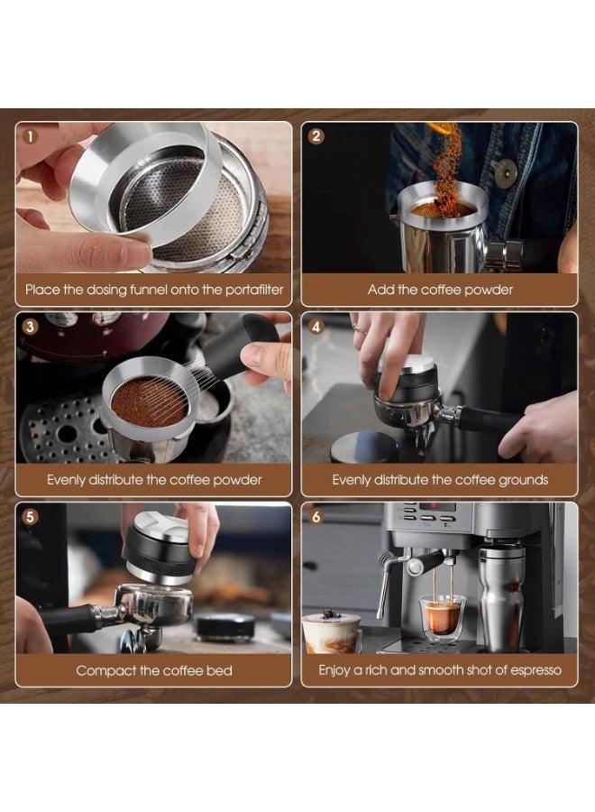 51mm Espresso Accessories Kit, Coffee Distributor and Tamper Leveler, WDT Tool and Dosing Funnel Set Fits 51 mm Espresso Machines - Image 5