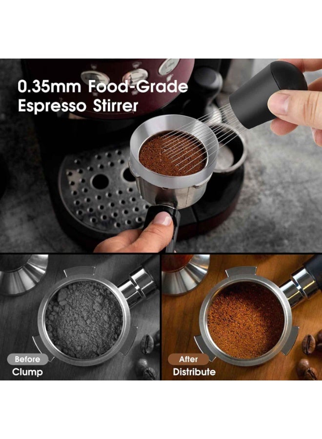 51mm Espresso Accessories Kit, Coffee Distributor and Tamper Leveler, WDT Tool and Dosing Funnel Set Fits 51 mm Espresso Machines - Image 4