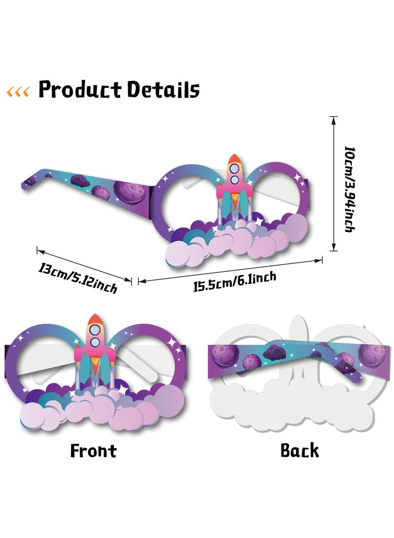 8 قطع من نظارات المستكشف المجري الورقية - تصميم رائد فضاء كوكبي لتزيين حفلات الفضاء - لوازم الحفلات - Image 2