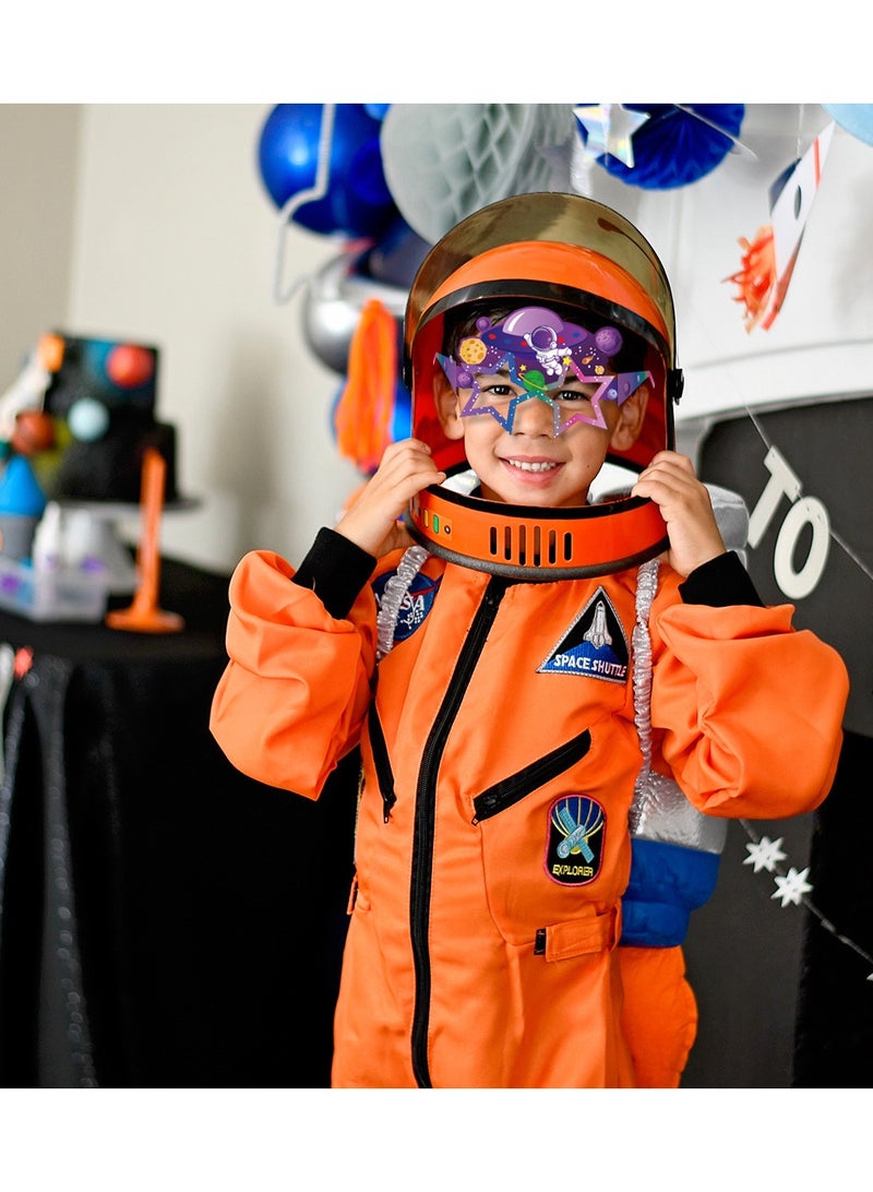 8 قطع من نظارات المستكشف المجري الورقية - تصميم رائد فضاء كوكبي لتزيين حفلات الفضاء - لوازم الحفلات - Image 4