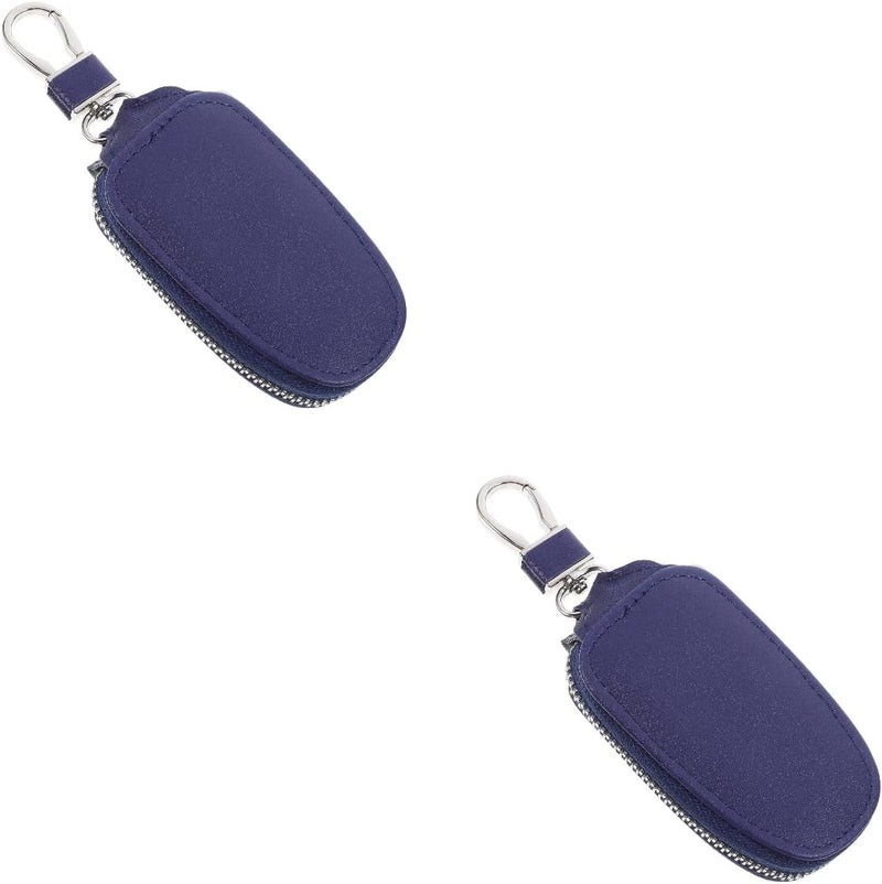 Blue Car Key Holder Case with Zipper and Buckle 2 Pcs - Image 1