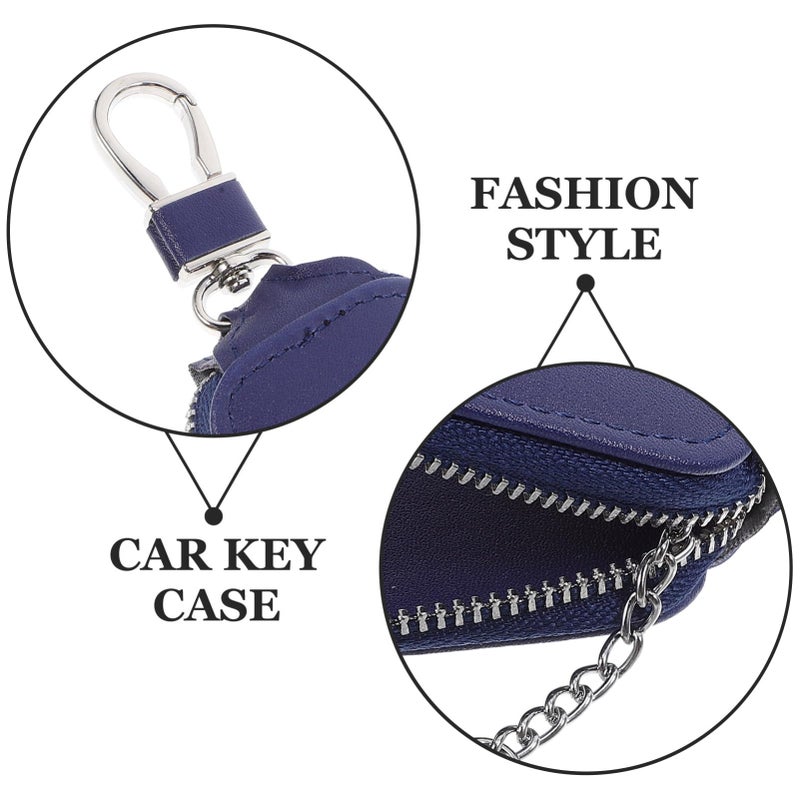 Blue Car Key Holder Case with Zipper and Buckle 2 Pcs - Image 4