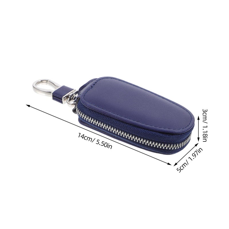 Blue Car Key Holder Case with Zipper and Buckle 2 Pcs - Image 3