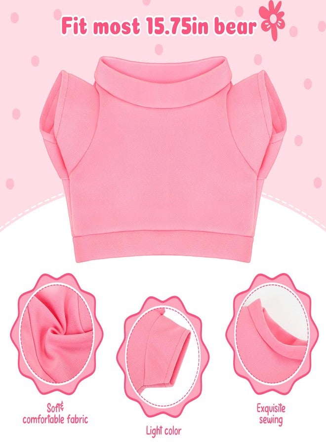 Skylety 6 Pcs Bear Clothes Basic Bear Tee Shirt Classic Stuffed Animal T Shirt Plush T Crew Neck Clothes for Stuffed Doll with 14 - 18 Inch(Pink) - Image 2