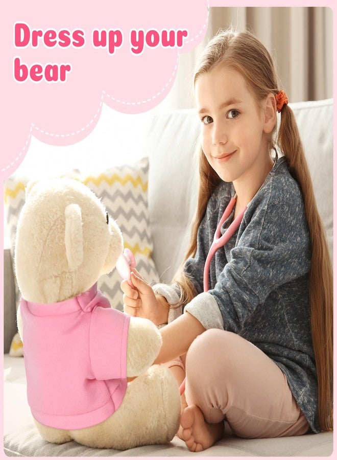 Skylety 6 Pcs Bear Clothes Basic Bear Tee Shirt Classic Stuffed Animal T Shirt Plush T Crew Neck Clothes for Stuffed Doll with 14 - 18 Inch(Pink) - Image 5