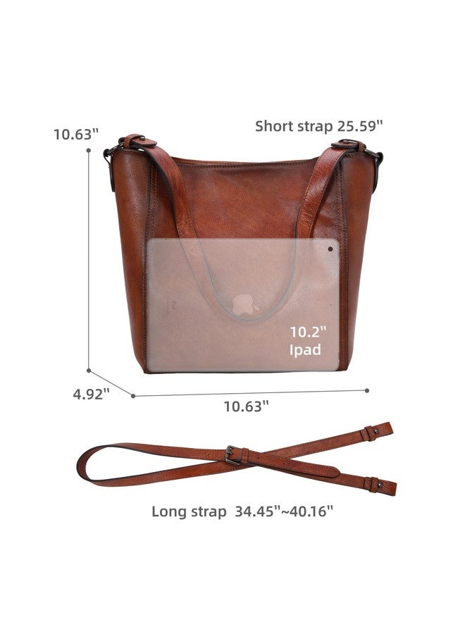 آي سوي حقائب Iswee الجلدية الكبيرة للنساء، حقائب الكتف، حقيبة حمل جلدية، حقيبة كروس بودي، حقيبة هوبو، حقيبة دلو، حقيبة عمل، حقيبة يد ناعمة (بني) - Image 2