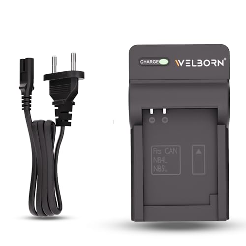 Welborn Camera Battery Charger for Canon NB-4L Battery Compatible with Canon IXUS 30-IXUS 255 HS, IXUS i7, Powershot SD30 - SD1400 is Wireless, PC1101 - PC1150, ELPH 100 HS - ELPH 330 HS etc. - Image 1