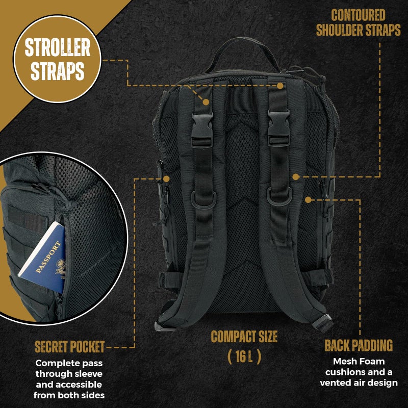 HighSpeedDaddy - Baby Diaper Backpack, Military-Grade, Waterproof Baby Travel Bag for Dads & Moms, Compact, Lightweight Design with Stroller Straps, & Tablet Sleeve - 21L capacity, Brown - Image 3
