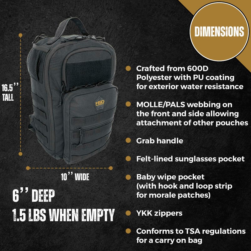 HighSpeedDaddy - Baby Diaper Backpack, Military-Grade, Waterproof Baby Travel Bag for Dads & Moms, Compact, Lightweight Design with Stroller Straps, & Tablet Sleeve - 21L capacity, Brown - Image 5