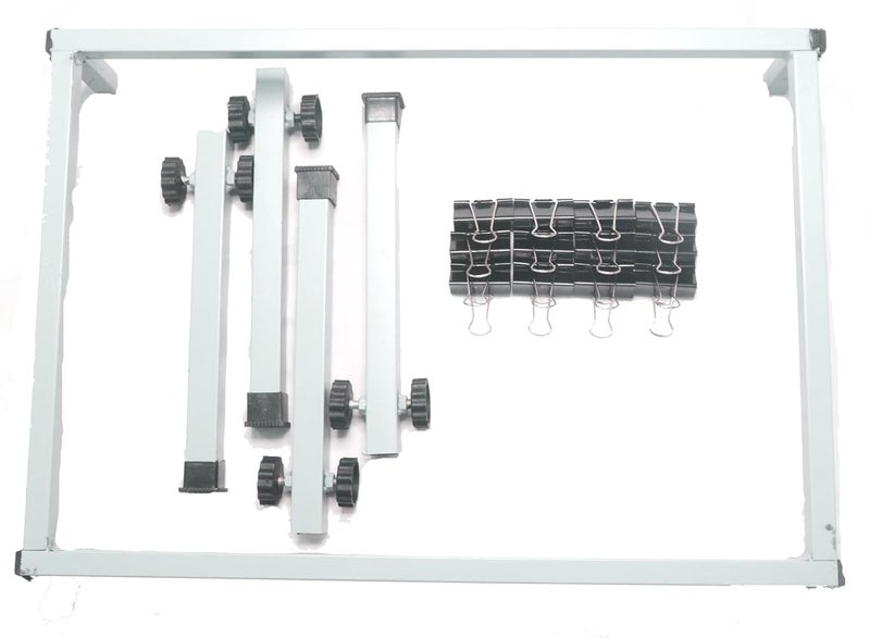 VRADAH AariMaggam Work Stand Box Type 24X16Inch Stand with 12Clips Frameless Stand Height Adjustable Stand