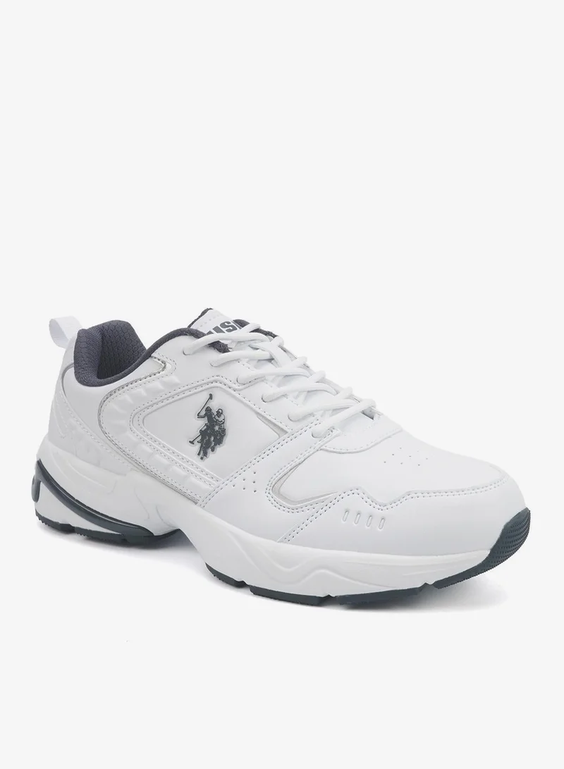 U.S. Polo Assn. white Men's White Classic Low-Top Sneakers, Bold Lace-Up Style, Comfortable Casual Footwear Shoes for Men | Best Price UAE