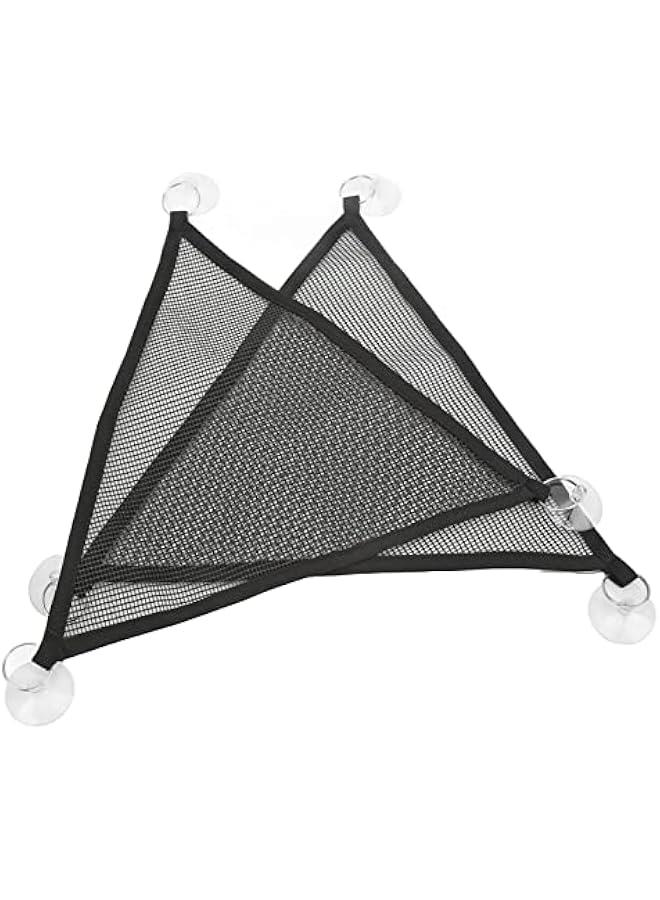 Generic Reptile Hammocks, 2pcs Triangular Bearded Dragon Hammock Soft Breathable Hanging Hammock Net with Suction Cup for Large & Small Geckos, or Lizards(S)  - Image 1