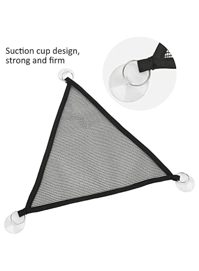 Generic Reptile Hammocks, 2pcs Triangular Bearded Dragon Hammock Soft Breathable Hanging Hammock Net with Suction Cup for Large & Small Geckos, or Lizards(S)  - Image 4