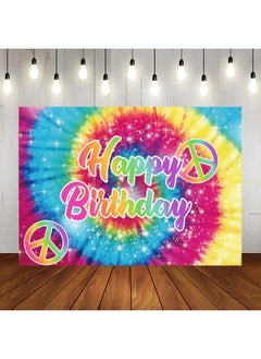 Tiedye Birthday Party Photography Backdrop 60'S Hippie Theme Happy Birthday Background Groovy Sign Rainbow Birthday Decorations Cake Table Banner Photo Booth Props 7X5Ft - pzsku/Z92FF0F84C88EBECCFD32Z/45/_/1720088815/95e50f4d-6bd1-4df3-adda-f84d2a02333a