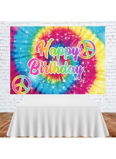 Tiedye Birthday Party Photography Backdrop 60'S Hippie Theme Happy Birthday Background Groovy Sign Rainbow Birthday Decorations Cake Table Banner Photo Booth Props 7X5Ft - pzsku/Z92FF0F84C88EBECCFD32Z/45/_/1720088816/fbda3c73-988b-429b-b322-3bd72632c043