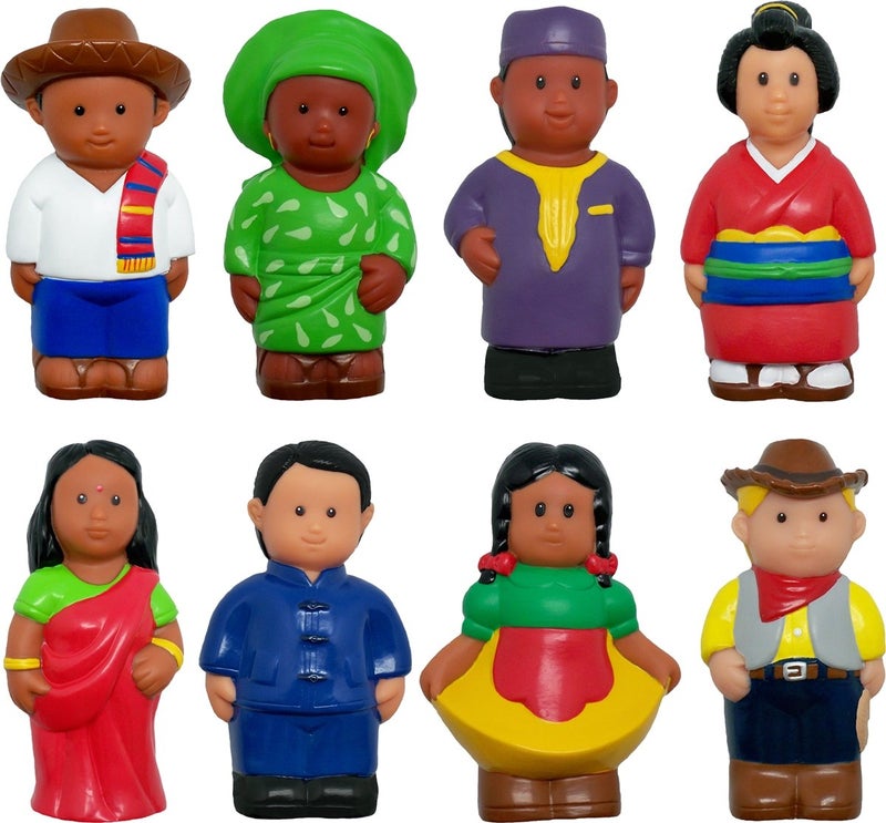 Get Ready Kids استعدوا أطفال حول العالم شخصيات، مجموعة من 8، 5"، متعددة الألوان (621) - Image 1