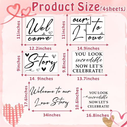 Haiddle Wedding Welcome Signs Welcome to Our Wedding Sign Decals Selfie Mirror Decals for Weddings Party Entry Welcome Mirror Sticker for Weddings Decor Vinyl Letter Decal for Bridal Shower Marriage Reception - Image 4