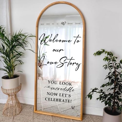 Haiddle Wedding Welcome Signs Welcome to Our Wedding Sign Decals Selfie Mirror Decals for Weddings Party Entry Welcome Mirror Sticker for Weddings Decor Vinyl Letter Decal for Bridal Shower Marriage Reception - Image 5