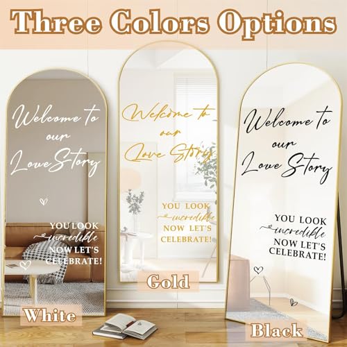 Haiddle Wedding Welcome Signs Welcome to Our Wedding Sign Decals Selfie Mirror Decals for Weddings Party Entry Welcome Mirror Sticker for Weddings Decor Vinyl Letter Decal for Bridal Shower Marriage Reception - Image 3