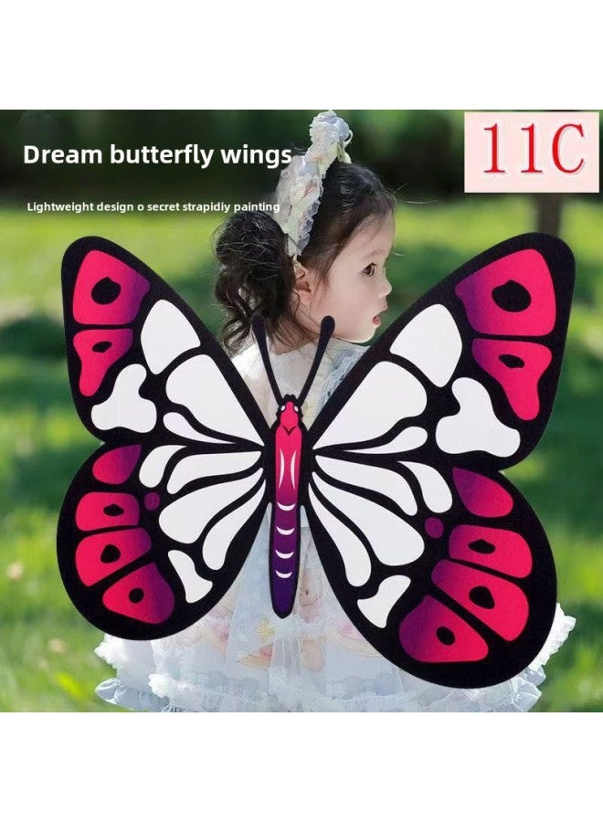 DIY Craft Cloth Color Painting Color Pen Back Butterfly Printing Children's Kindergarten Gifts-Color:Dream Butterfly【11c】  - Image 1