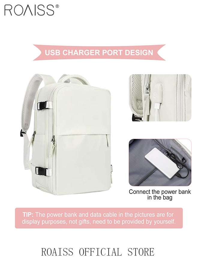 roaiss Travel Backpack for Men Women Carry On Backpack with USB Charging Port Shoe Compartment Flight Approved College School Bag Casual Knapsack for Weekender Business Hiking  - Image 3