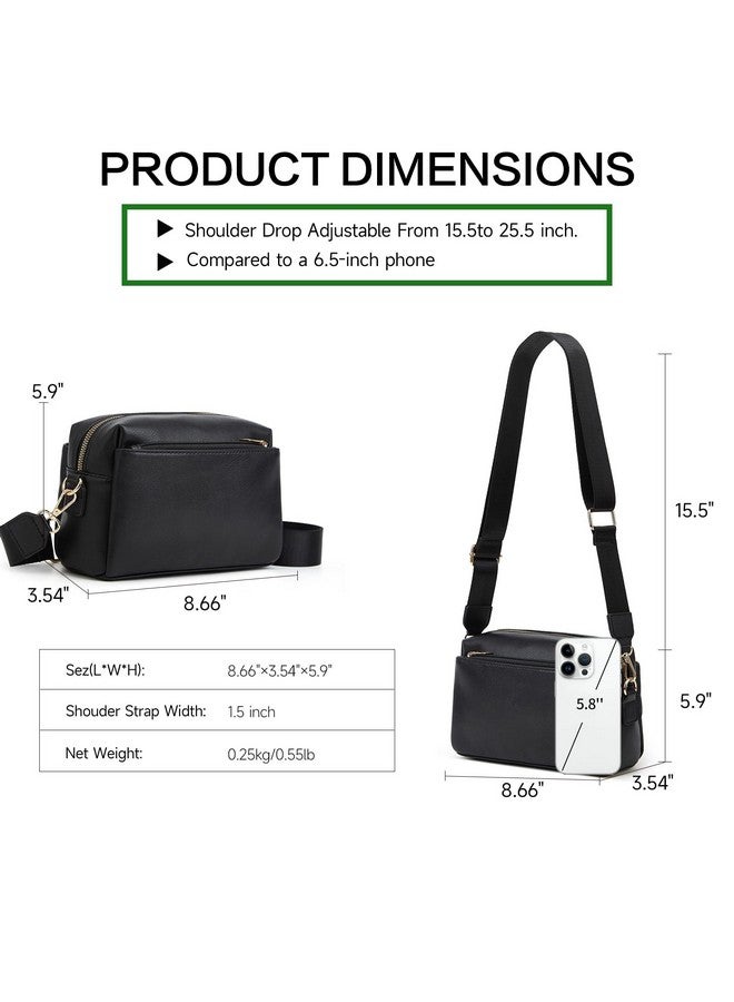 سينديفن حقيبة كروس بودي من SENDEFN للنساء مصنوعة من الجلد النباتي بسحاب ثلاثي وحقائب كتف صغيرة للهواتف المحمولة - Image 4