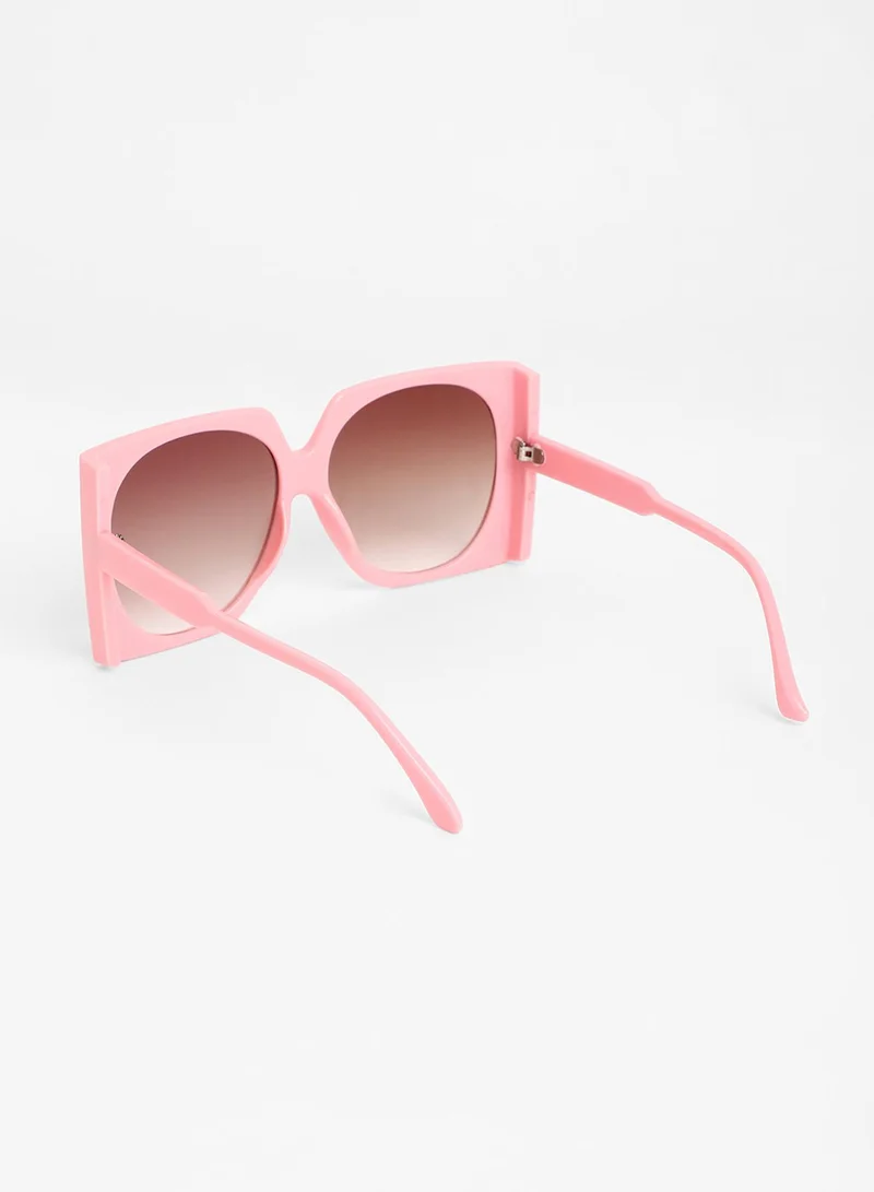 Haute Sauce The Block Oversized Sunglasses - Bubblegum Pink